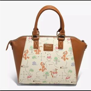 Loungefly Brown and Cream Disney Satchel